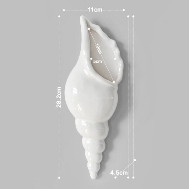 3D Conch Mural Flower Vase - Image 4