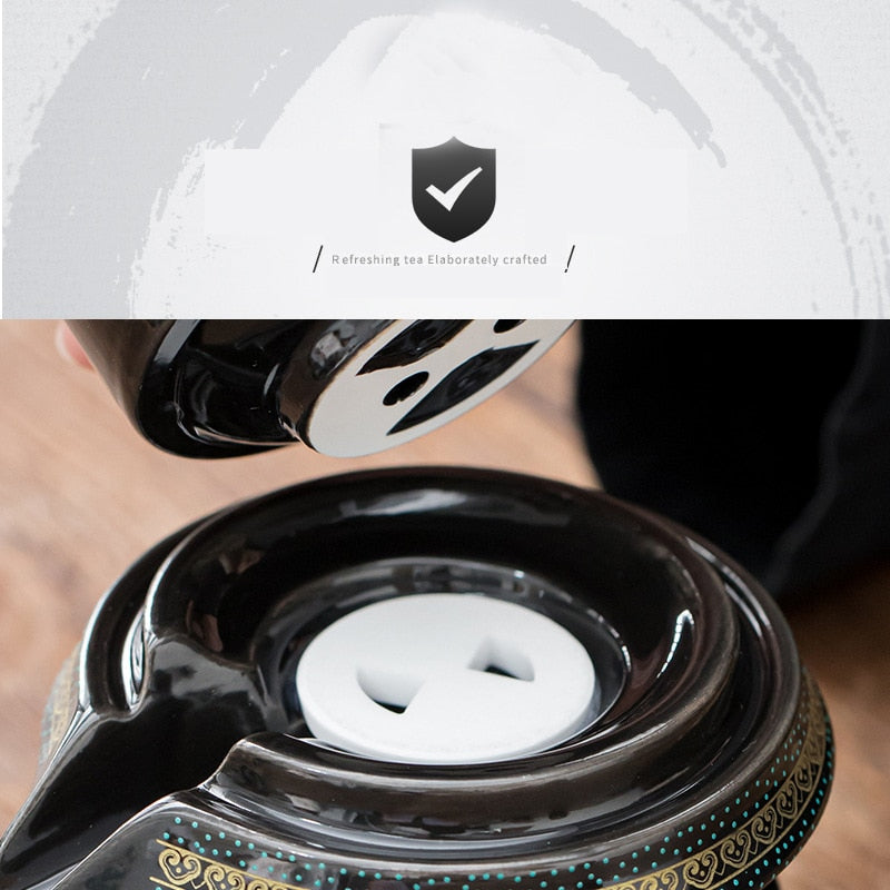 Vintage Chinese Style Unique Ceramic Tea Set - Image 8