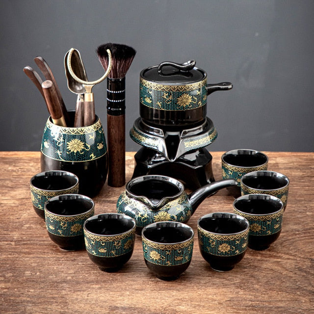 Vintage Chinese Style Unique Ceramic Tea Set - Image 4