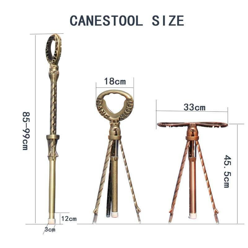 Outdoor Folding Two-in-one Walking Stick Stool - Image 2