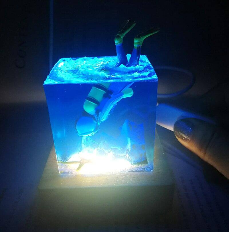 Ocean Scuba Diver Lamp - Image 1