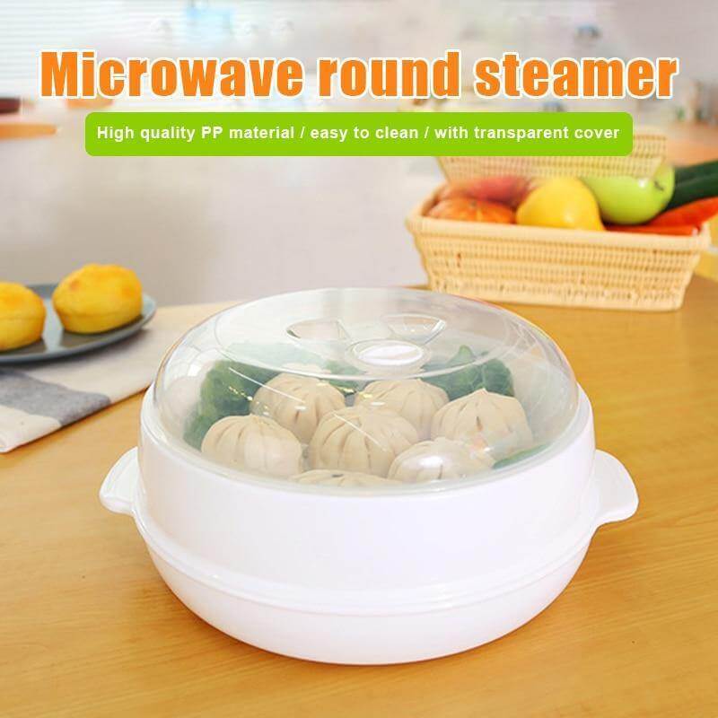 Microwave Round Steamer Heater Bowl with Lid - Image 0
