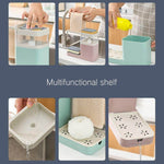 3in1 Multifunctional Cleaning Soap Holder Drainboard Storage