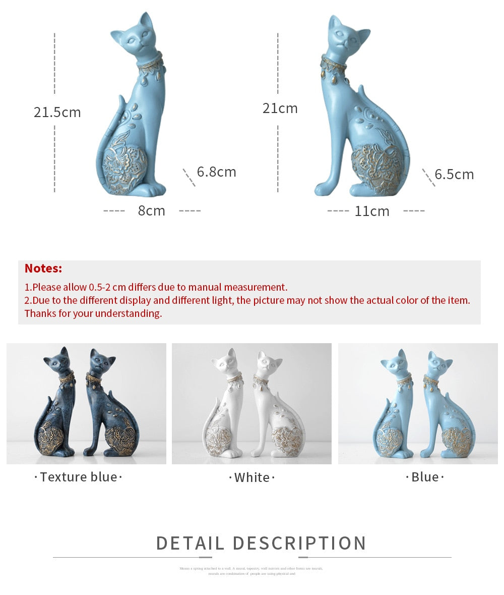 European Cute Resin Cat Figurines