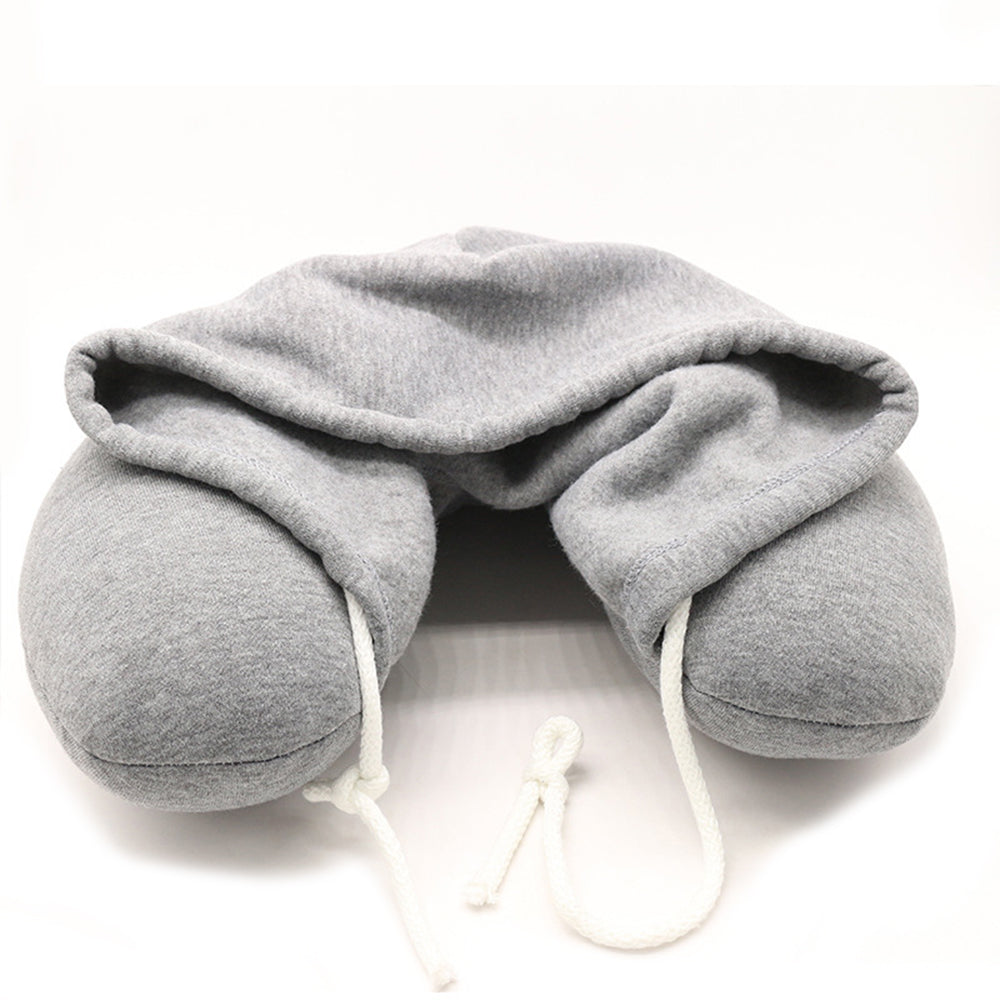 Hooded Foldable Memory Foam Neck Pillow for Travelers