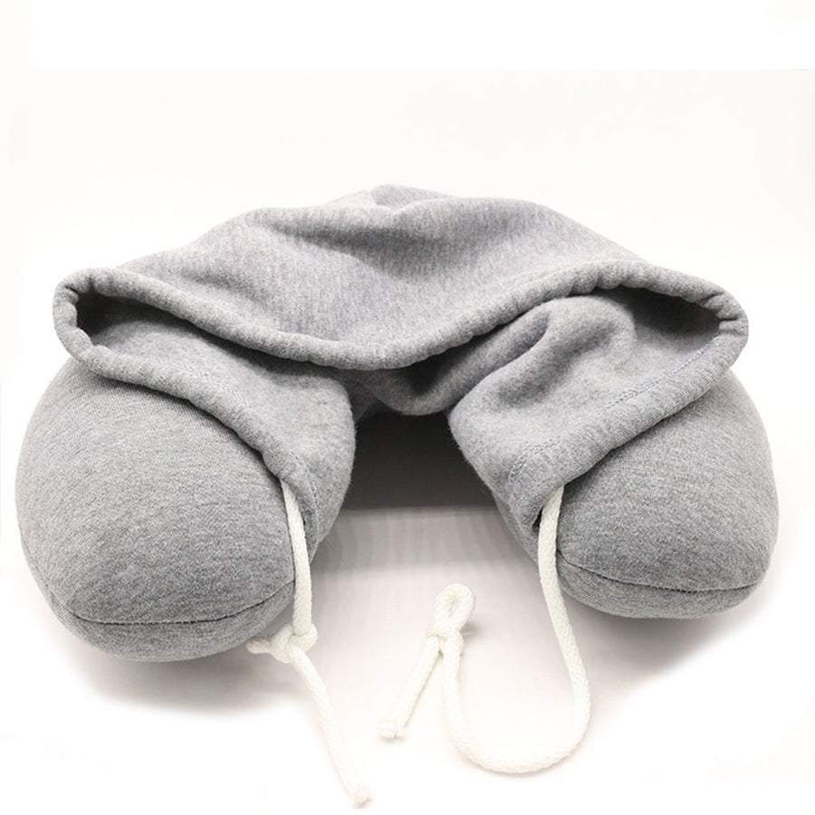 Hooded Foldable Memory Foam Neck Pillow for Travelers - Image 2