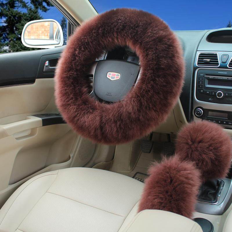 Universal Plush Warm Steering Wheel Cover - MaviGadget