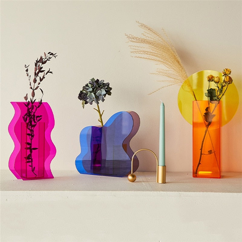 Nordic Modern Geometric Rainbow Vase - Image 2
