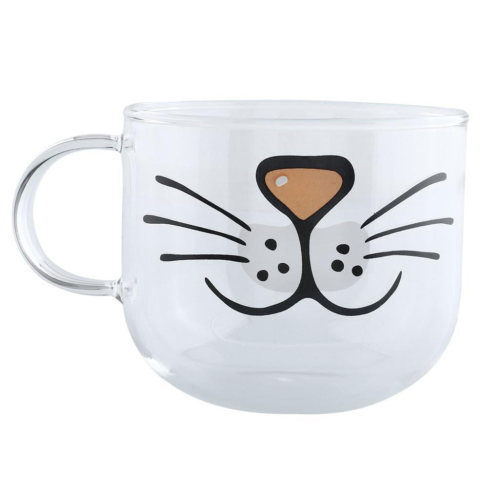 Cute Cat Glass Coffee Cup