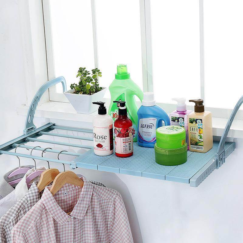 Balcony Foldable Clothes Hanging Drying Rack Organizer - Image 2