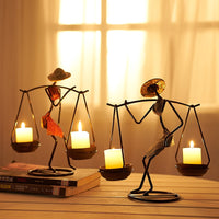 Nordic Abstract Character Metal Candle Holder - Image 2