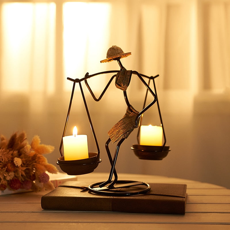 Nordic Abstract Character Metal Candle Holder - Image 13