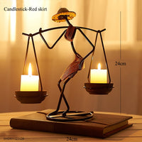 Nordic Abstract Character Metal Candle Holder - Image 5