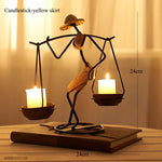 Nordic Abstract Character Metal Candle Holder