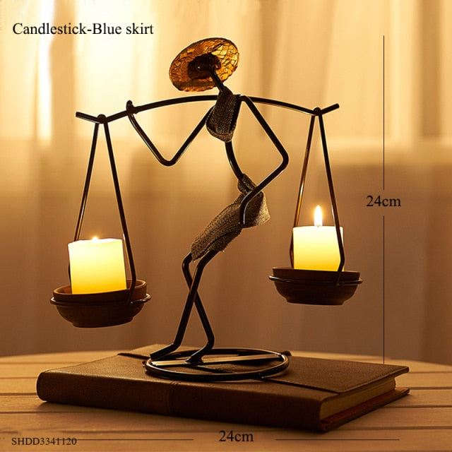 Nordic Abstract Character Metal Candle Holder - Image 8