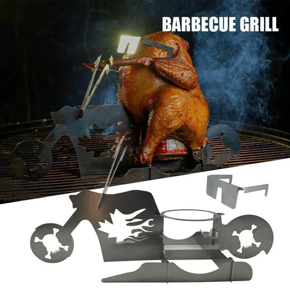 Motorcycle Chicken Grill Stand Rack