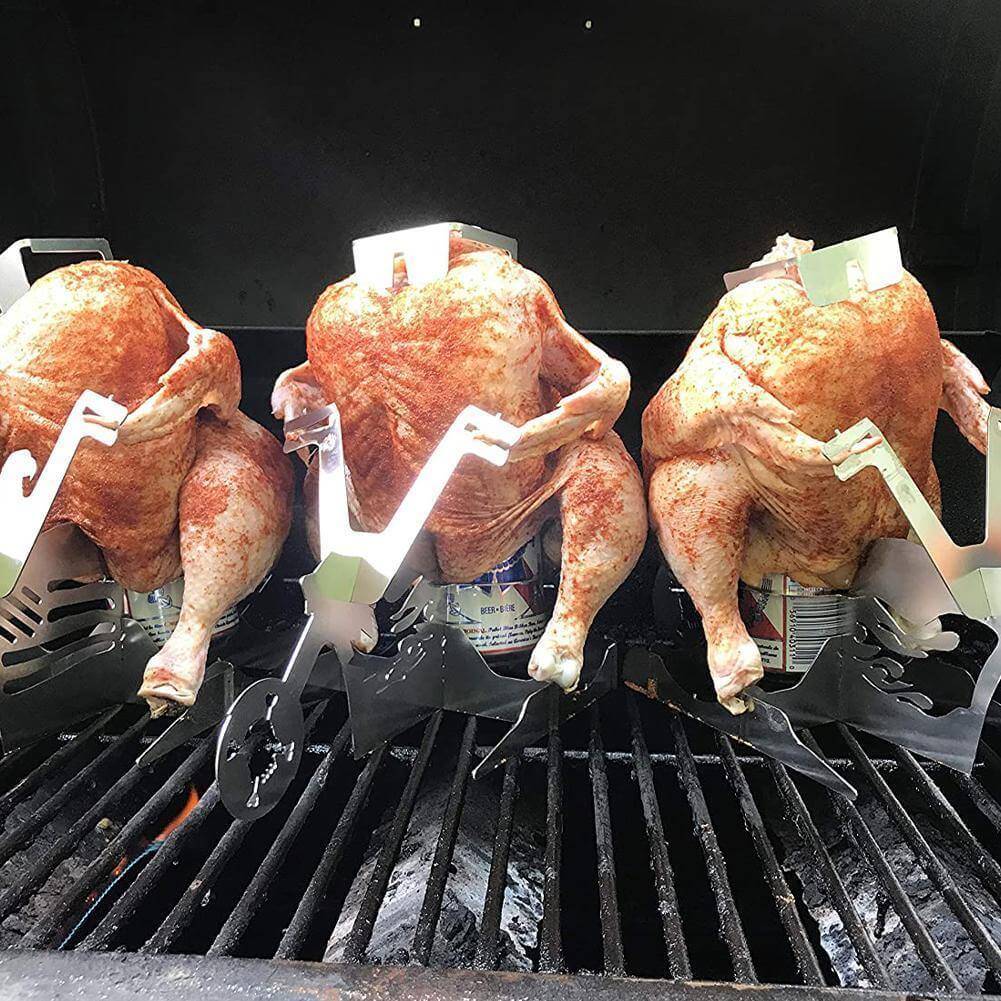 Motorcycle Chicken Grill Stand Rack