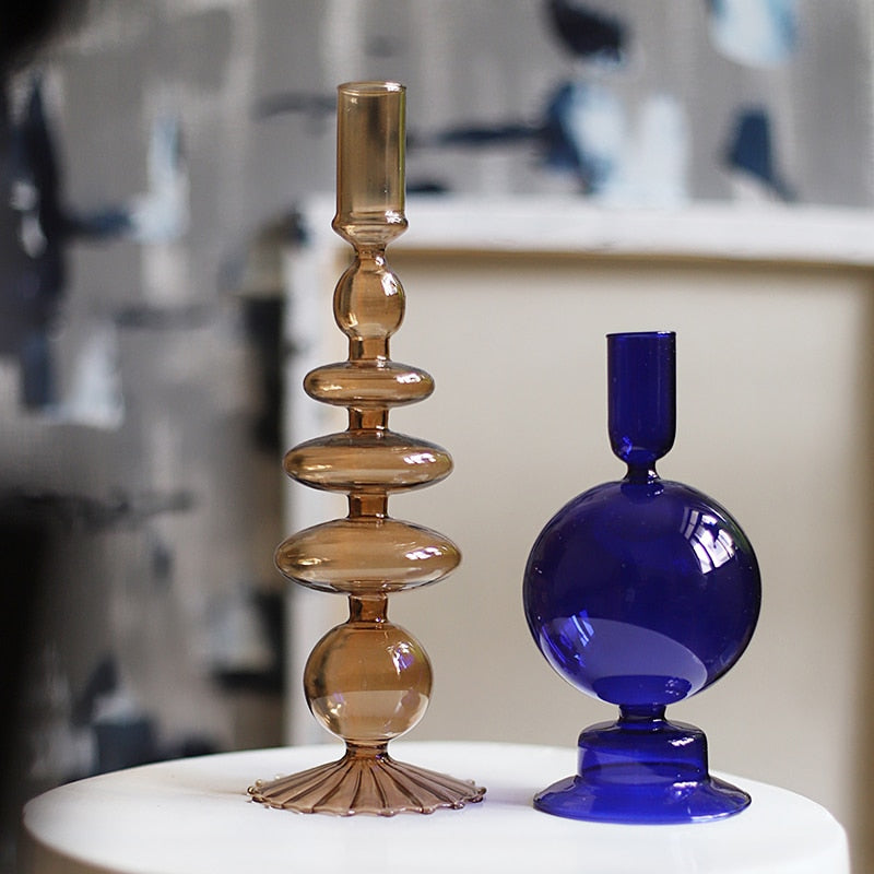 Nordic Stylish Bubble Glass Candle Holder - Image 1