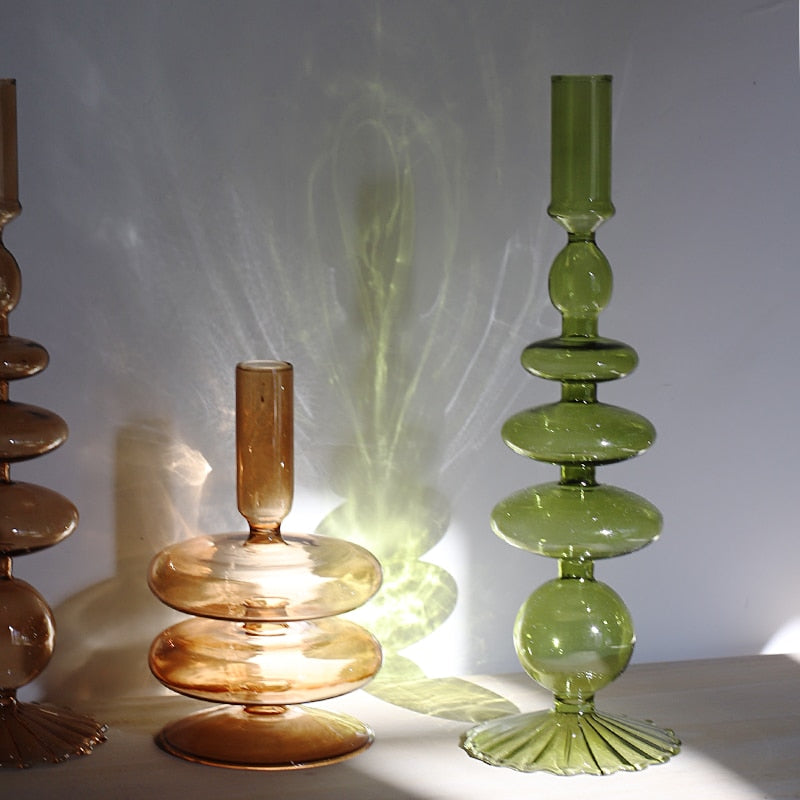 Nordic Stylish Bubble Glass Candle Holder - Image 3