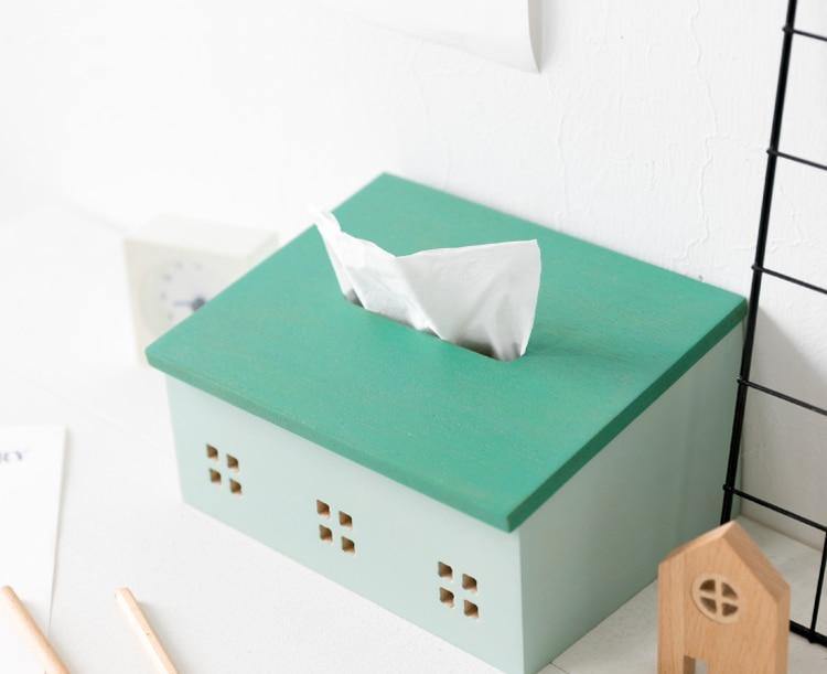 Wooden Nordic House Tissue Box - Image 6