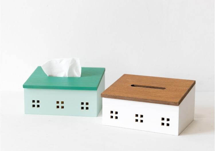Wooden Nordic House Tissue Box - Image 2