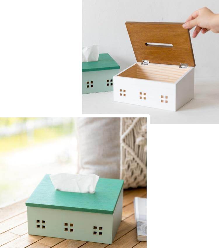 Wooden Nordic House Tissue Box - Image 7