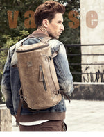 Leather Simple Style Vintage Men's Backpack