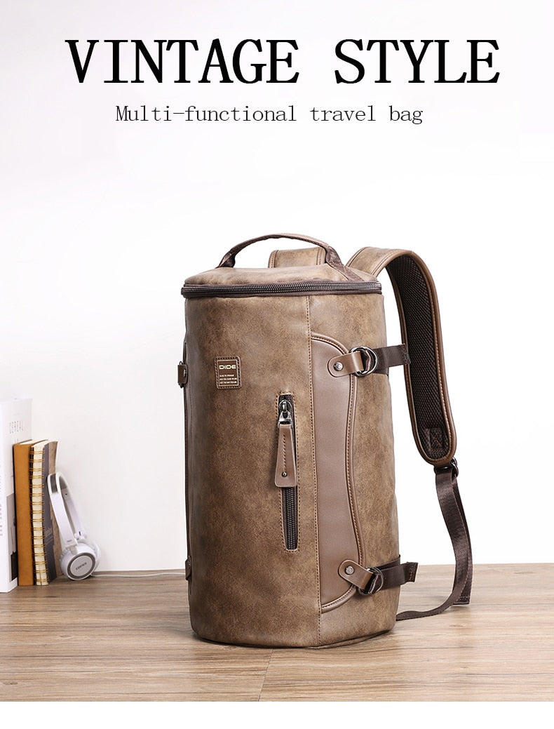 Leather Simple Style Vintage Men's Backpack - Image 7