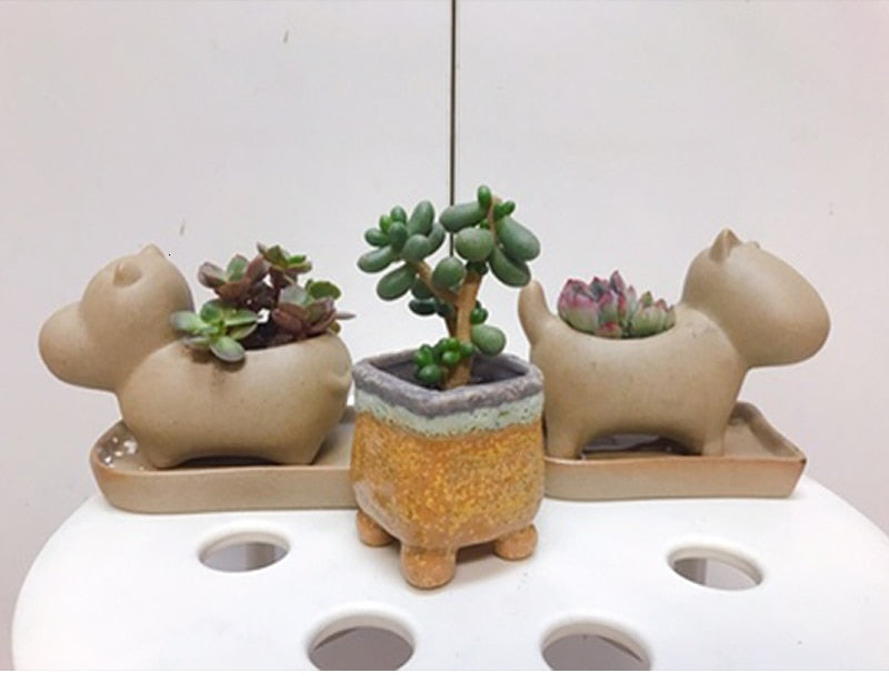 Elephant Minimal Ceramic Flower Pot - Image 3