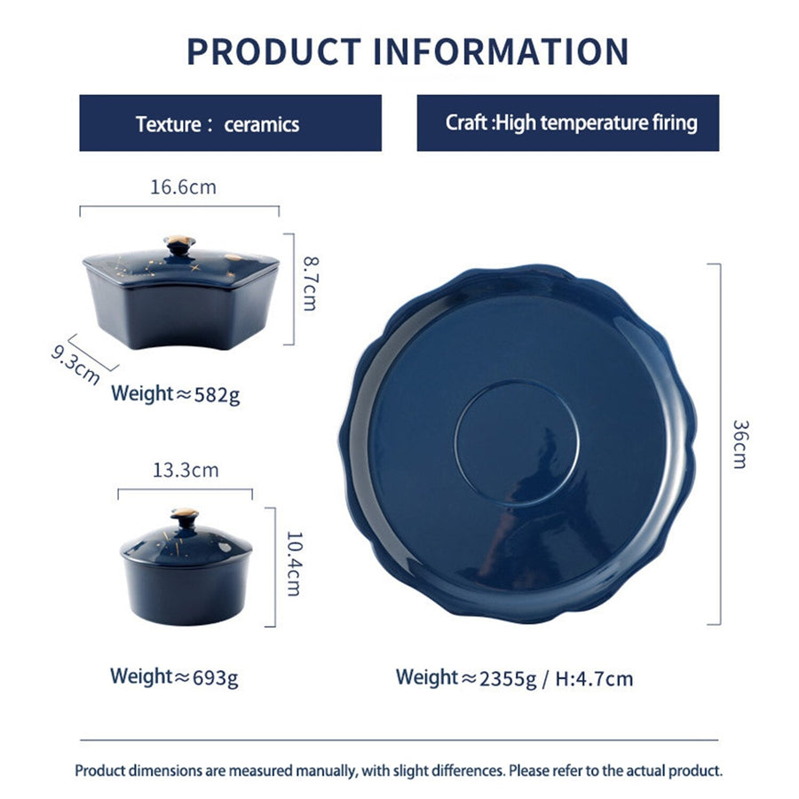 Night Sky Rotatable Ceramic Snack Plate - Image 7