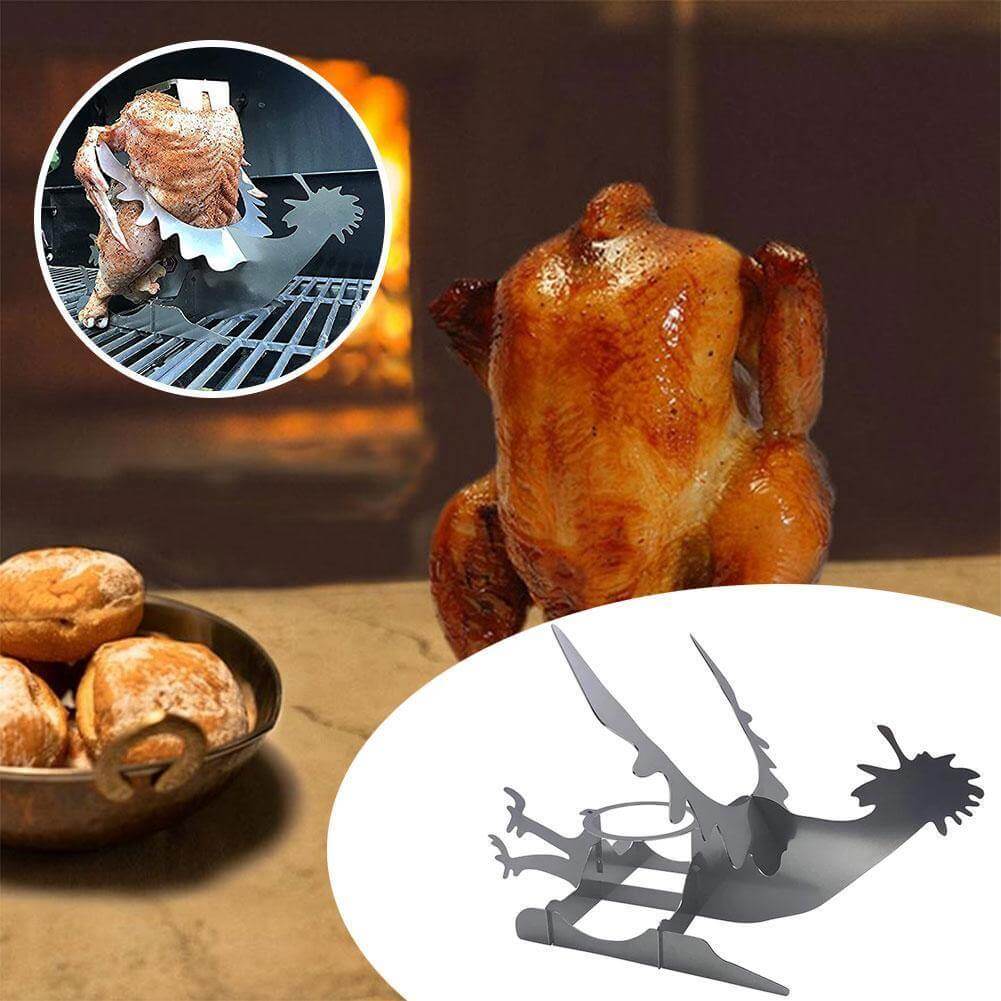 Motorcycle Chicken Grill Stand Rack