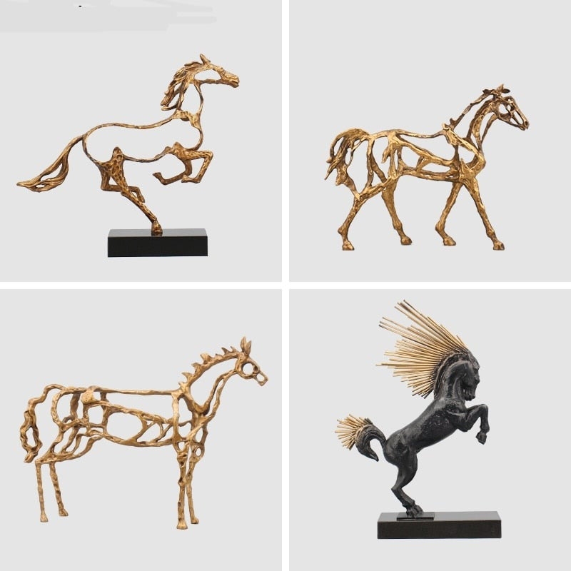 Minimalist Abstract Horse Sculpture Art Figurine