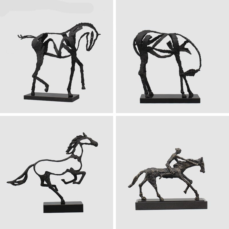 Minimalist Abstract Horse Sculpture Art Figurine - Image 2