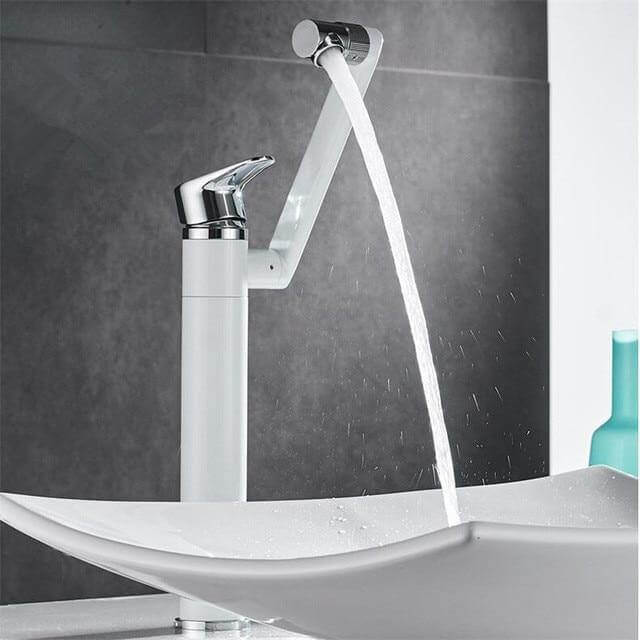 360 Rotation Black Modern Single Bathroom Faucet