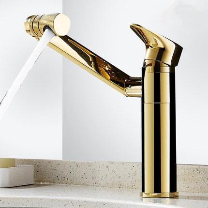 360 Rotation Black Modern Single Bathroom Faucet