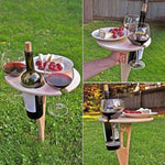 Outdoor Foldable Wood Wine Table - MaviGadget