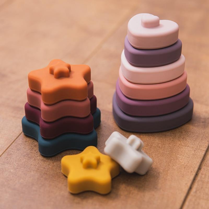 Baby Silicone Construction Stacking Smart Block Game - Image 1