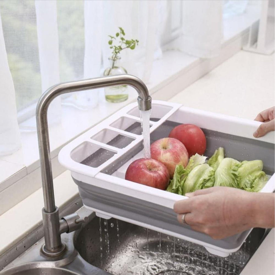 Foldable Kitchen Dish Drying Rack with Drainer - Image 2