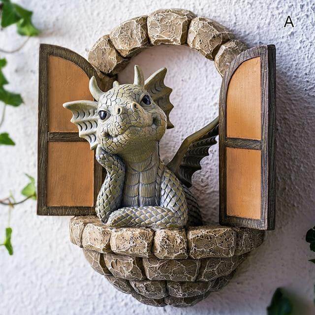 Lovely Courtyard Dragon Wall Sculpture - Image 1