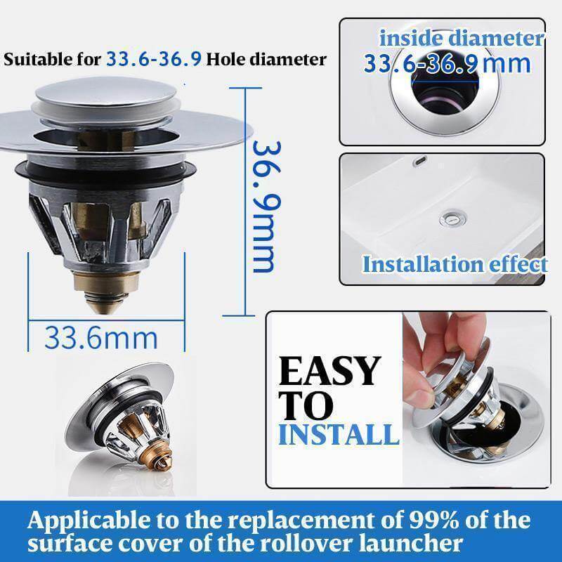 Universal Pop-Up Sink Drain Filter Plug