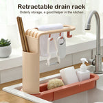 Adjustable Shelf Drain Rack Kitchen Organizer