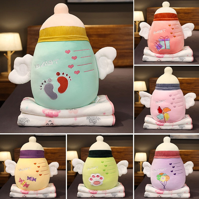 Colorful Cartoon Plush Cozy Pillow Blanket - Image 3