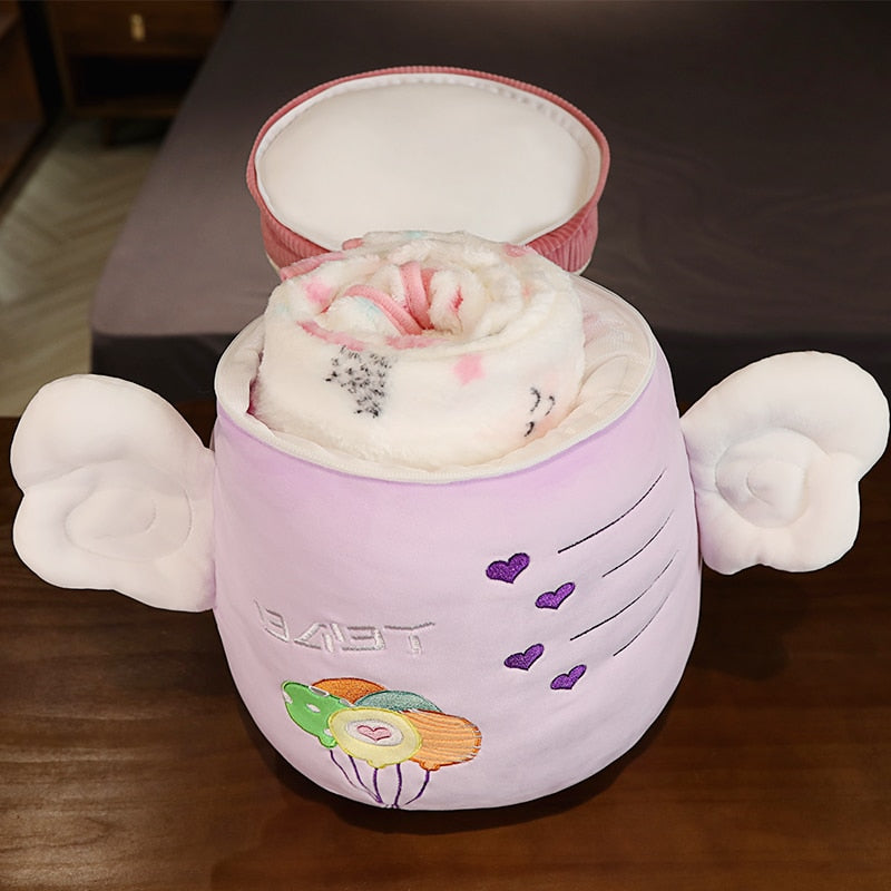 Colorful Cartoon Plush Cozy Pillow Blanket - Image 6