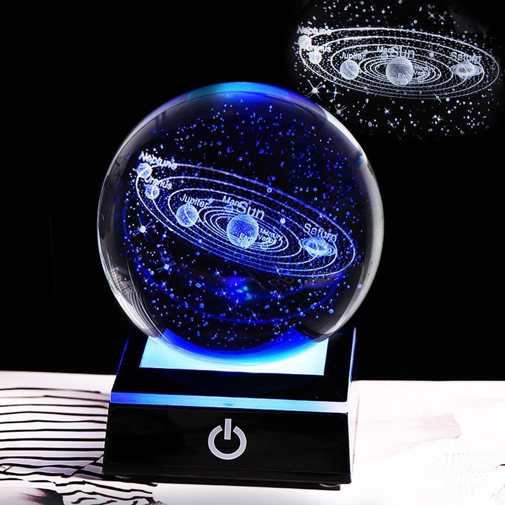 Crystal Globe Solar System Planet Lamp - MaviGadget