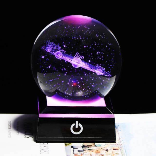 Crystal Globe Solar System Planet Lamp - MaviGadget