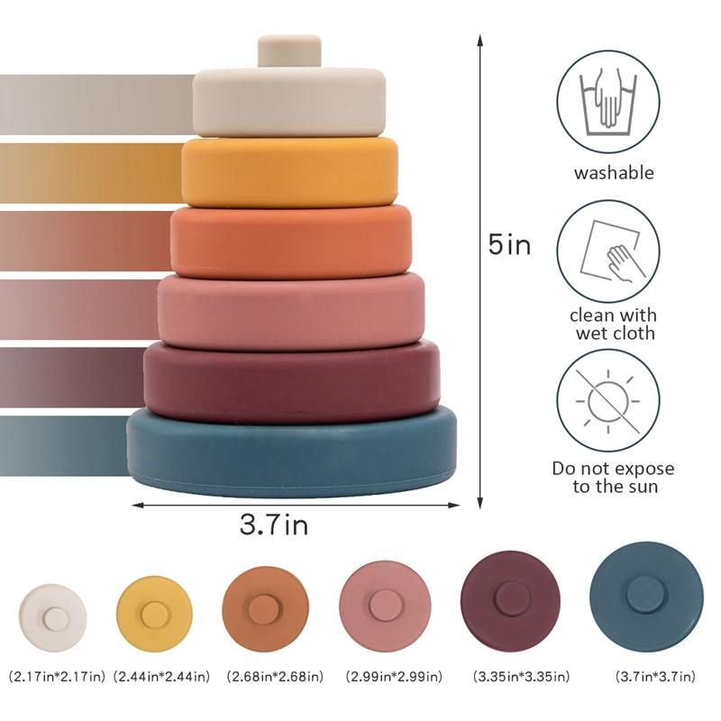 Baby Silicone Construction Stacking Smart Block Game - Image 7