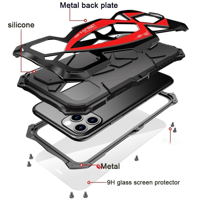 Anti-Knock Metal Heavy Duty Waterproof iPhone Case - Image 2