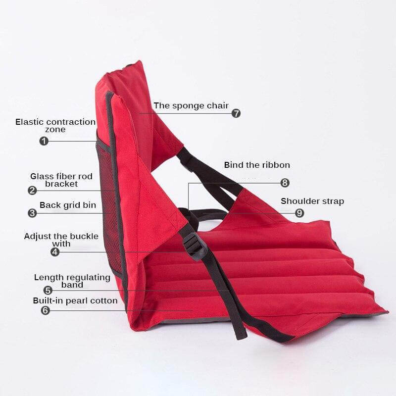 Non-Slip Foldable Seat Pad With Backrest - Image 2