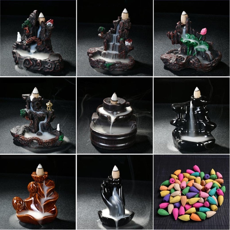 Ceramic Creative Waterfall Incense Burner - Image 1