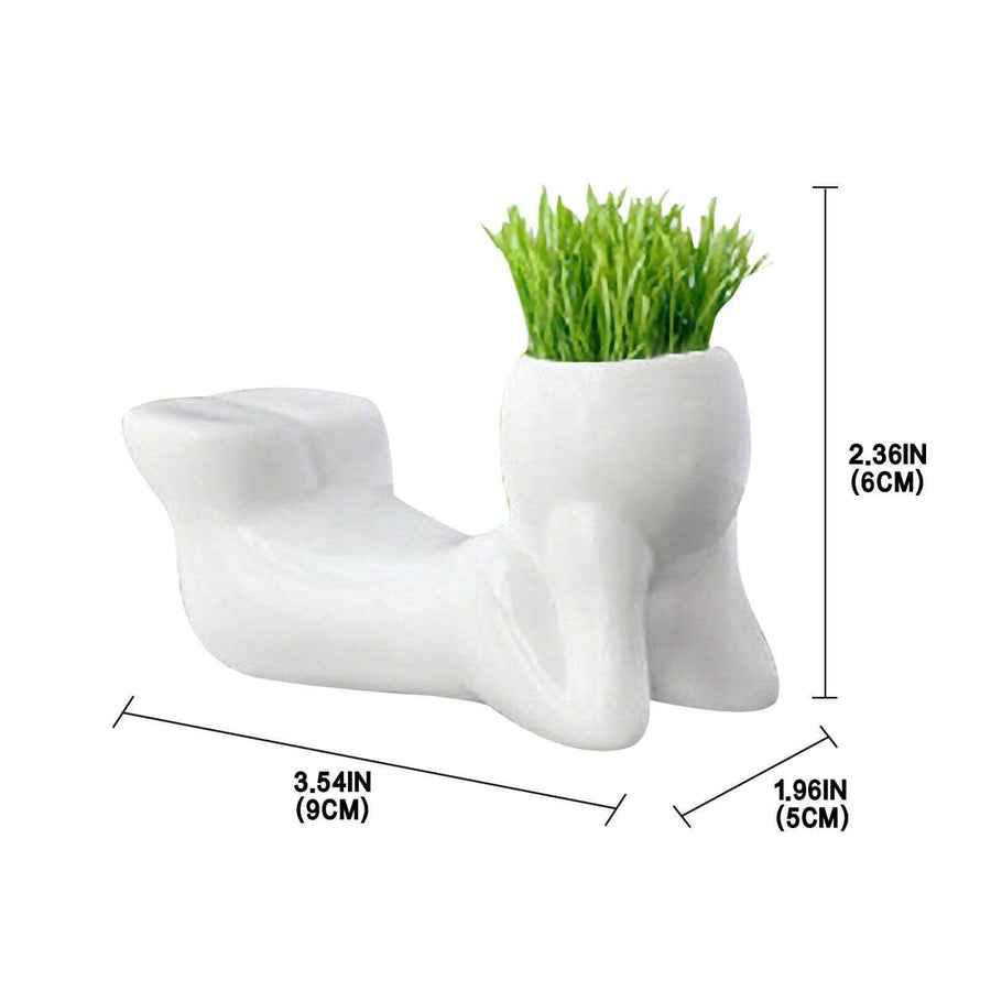 Ceramic Mini Grass Hair Pot - Image 12